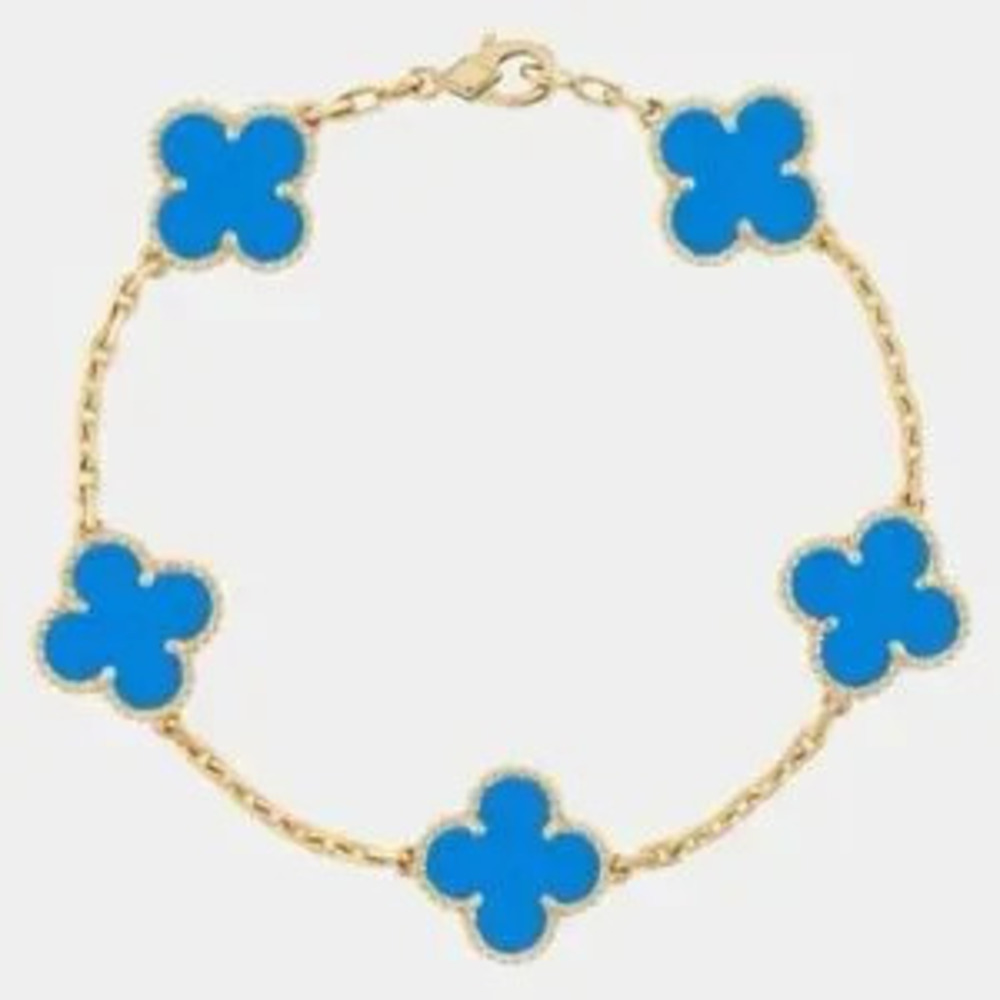 Light Blue & Gold Clover Bracelet (2000)